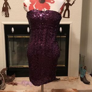 Purple sequin party dress